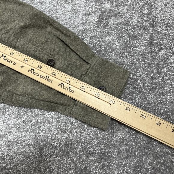 Woolrich Flannel Shirt Mens Large Button Down Outdoors Cotton Shale Gray Brown - Picture 12 of 12